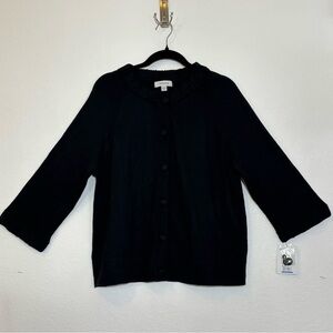Black Knit Button Up Cardigan